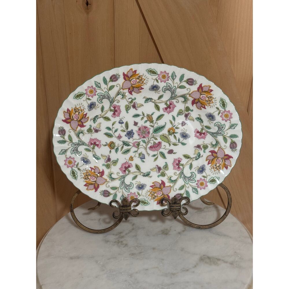 Vintage Minton Haddon Hall Floral Medium Size Serving Platter 12"